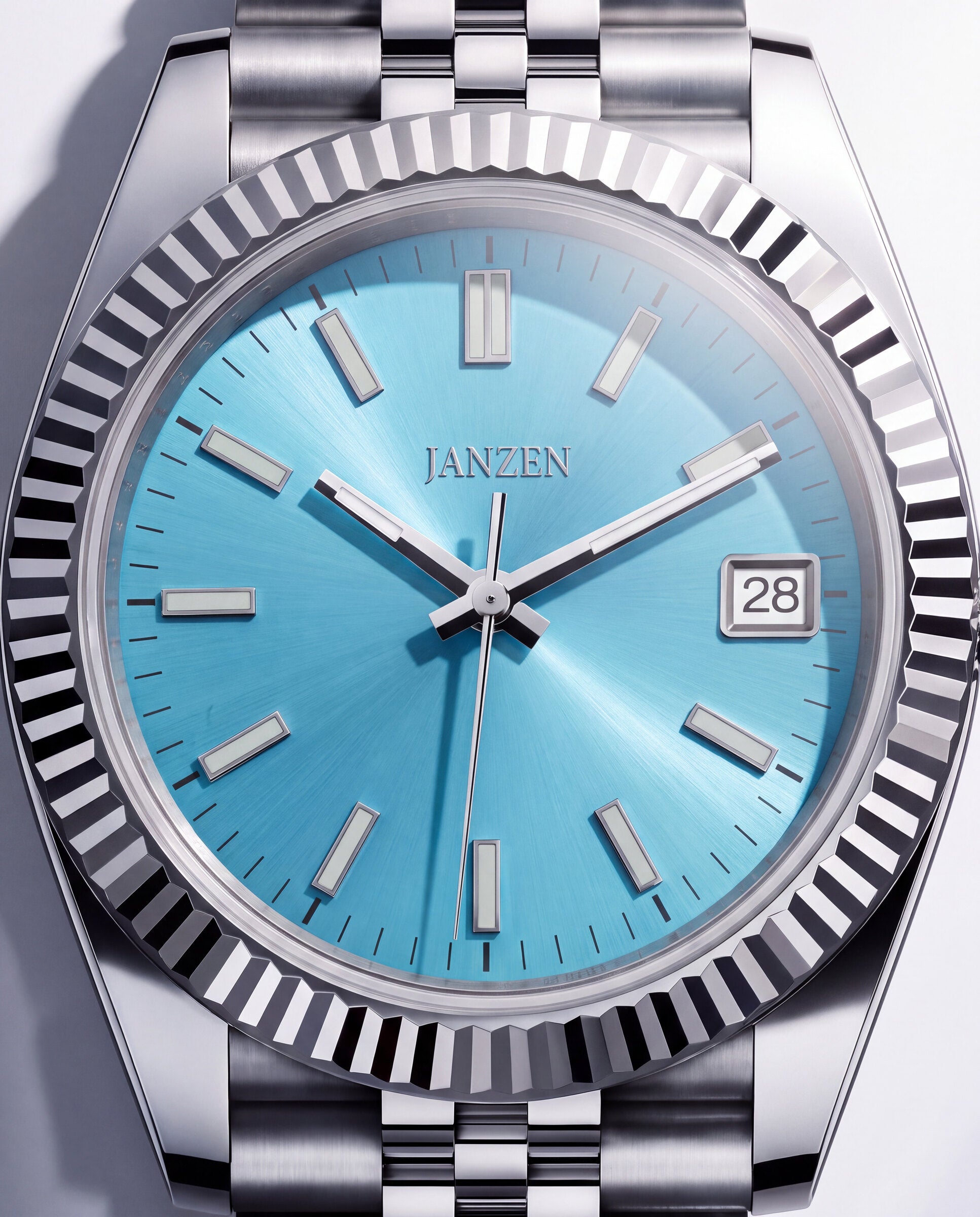 Datejust Jubilee - Sport - 40mm - Tiffany Blue - Zifferblatt und Luenette im Detail (web)
