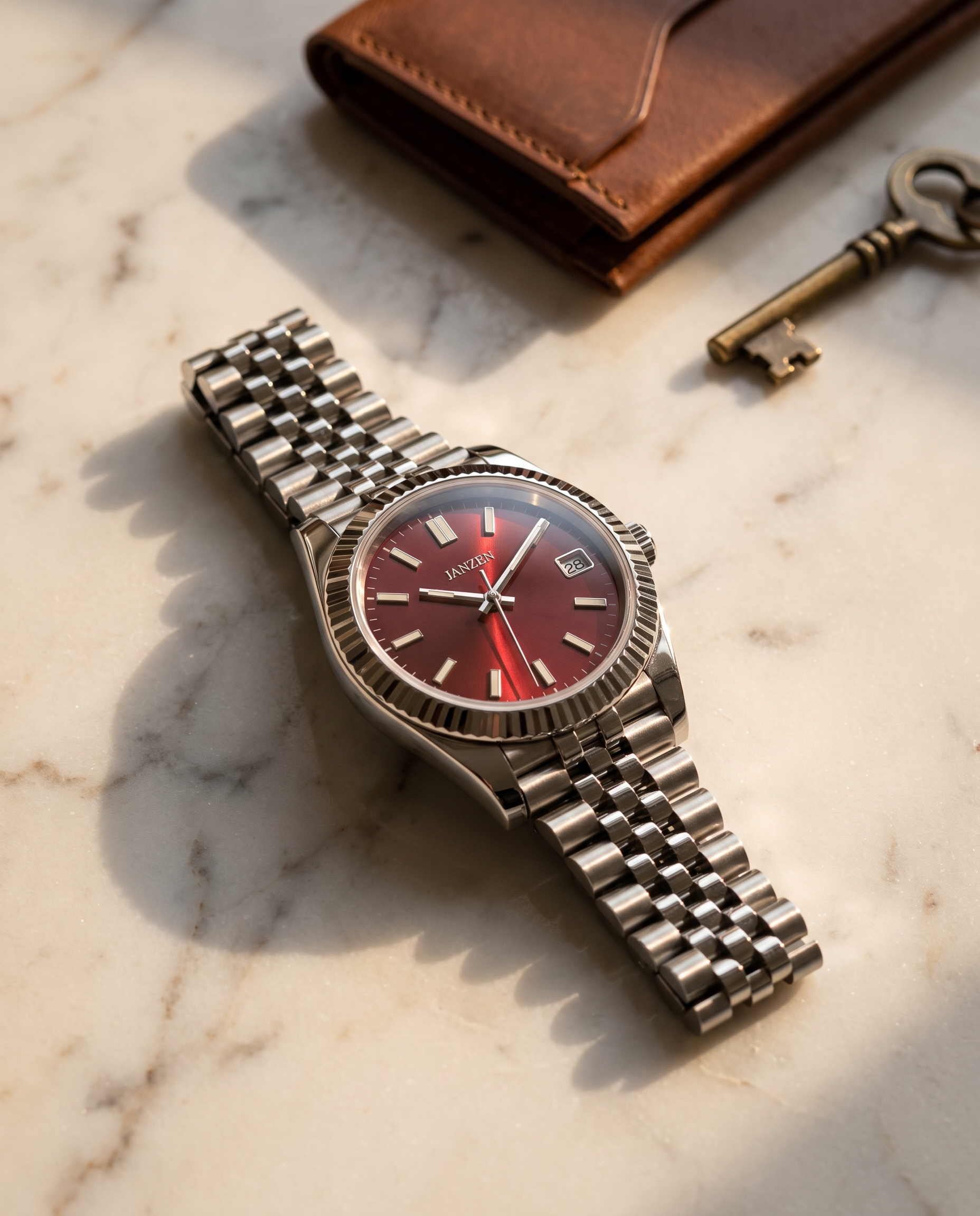 Sport 40mm Rubinrot auf Marmor