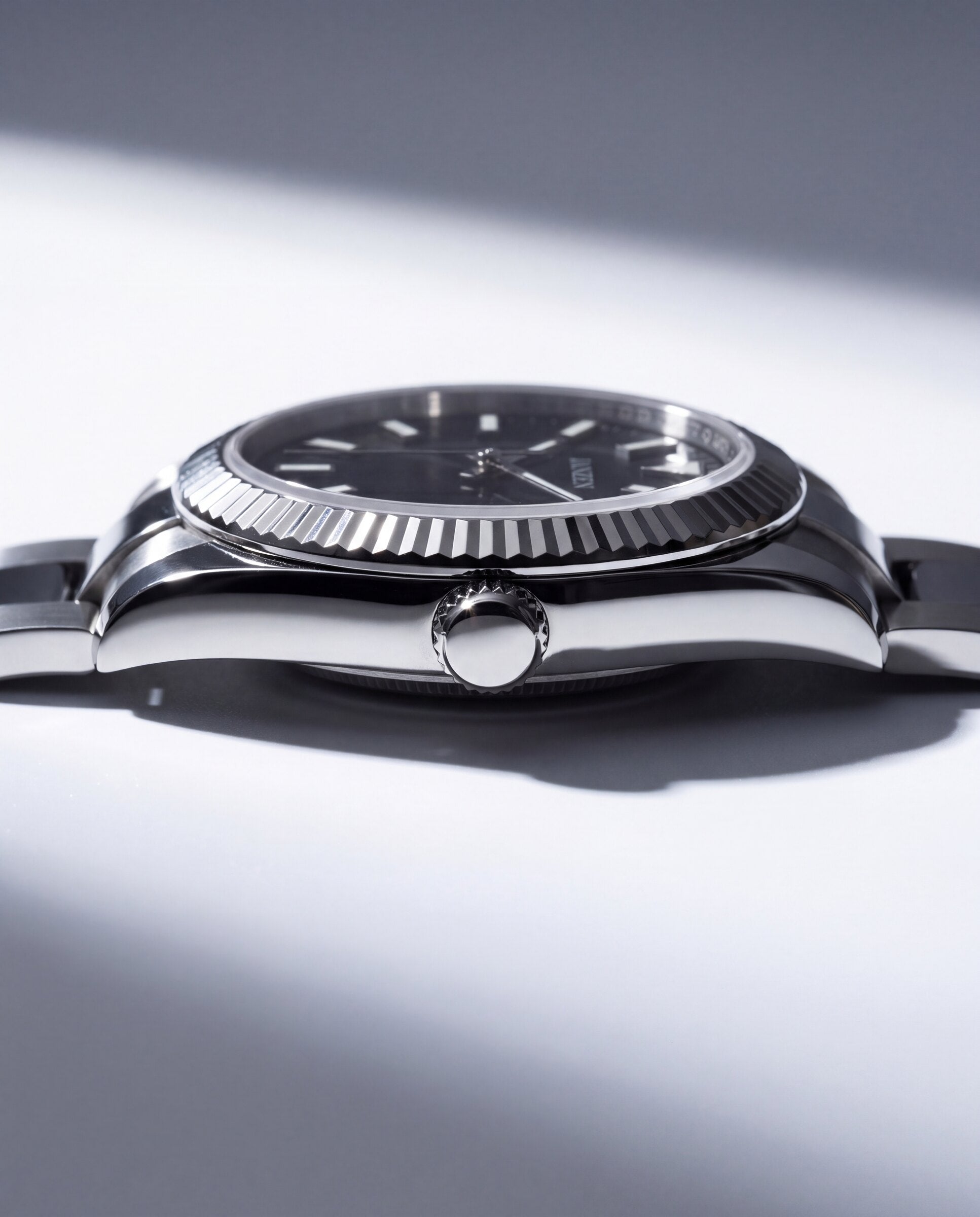 Datejust Oyster - Avantgarde - 40mm Schwarz - Gehaeuse von der Seite, Blick auf die Krone (web)